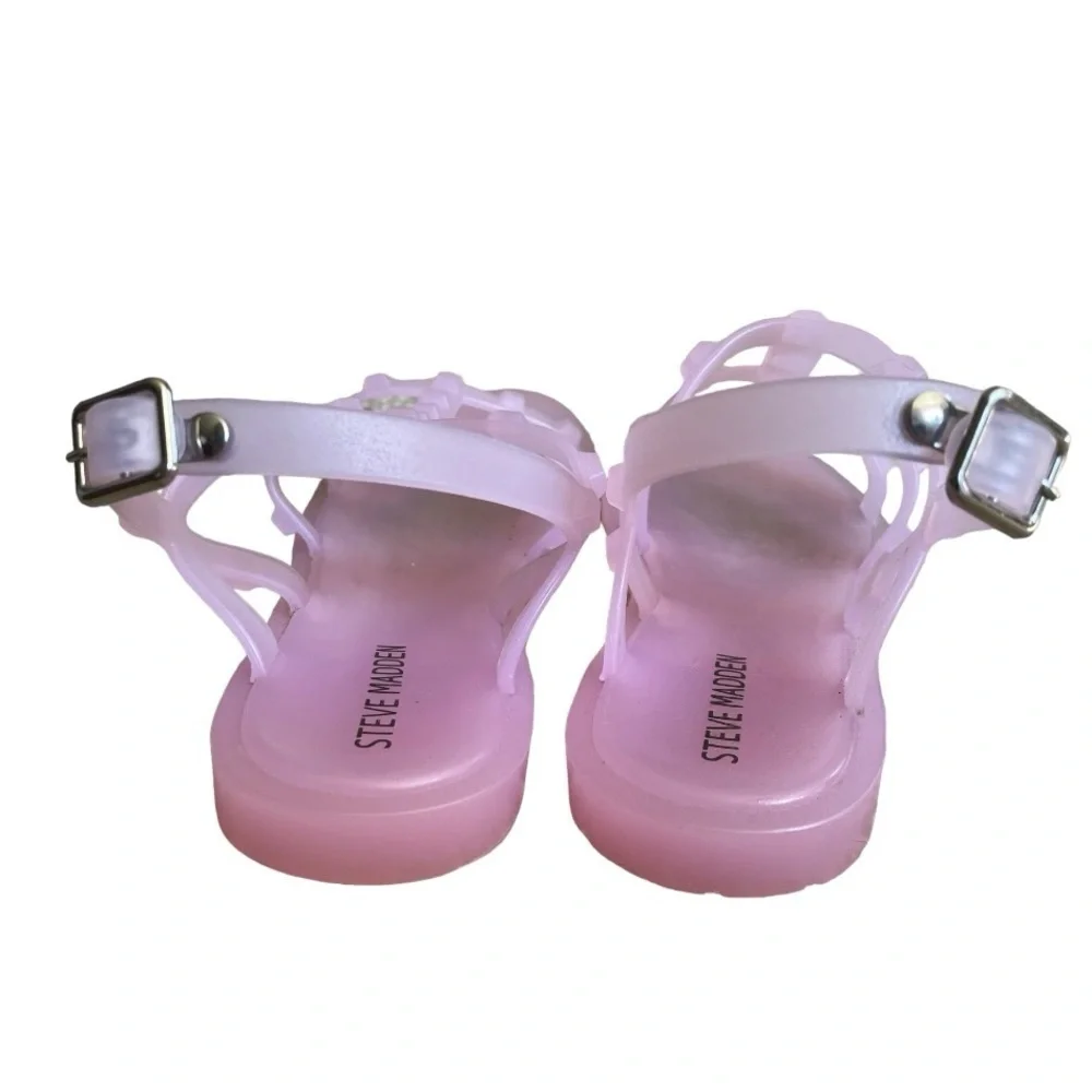 Steve Madden Girls Pink Jellies Sandals Size 2 - Picture 5 of 5